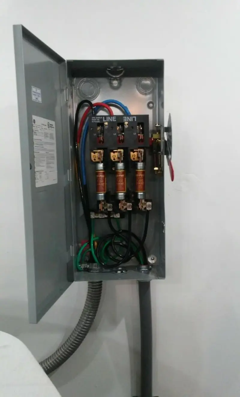 Three-phase disconnect switch installed for Electrical Wiring & Rewiring in Eagleton Village